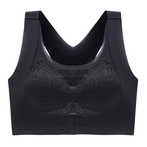 Butterfly Pattern Magic Bra Black Front