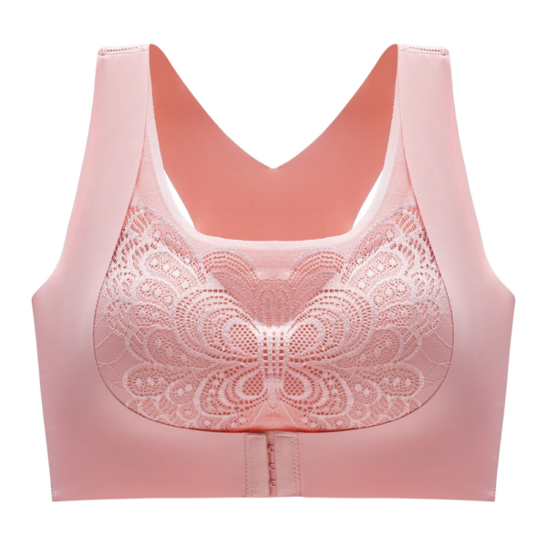 Butterfly Pattern Magic Bra Pink Front