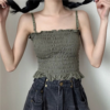 Padded Crop Top - Dark SeaGreen