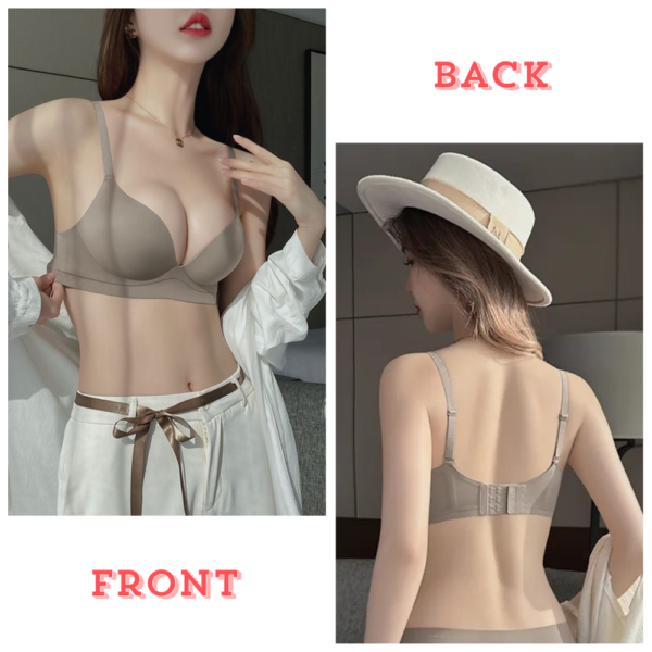 Plain Wireless PushUp Bra Front&Back