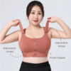 Front Zipper Sports Bra - Salmon